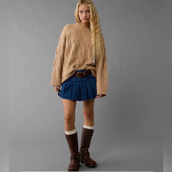 AE American eagle Whoa So Soft Cable Knit Sweater size S - Picture 3 of 6